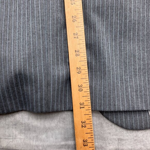 Bill Blass Blazer Men 48R Gray Pinstripe‎ Karako Classic Career Jacket Polyester - Picture 8 of 13